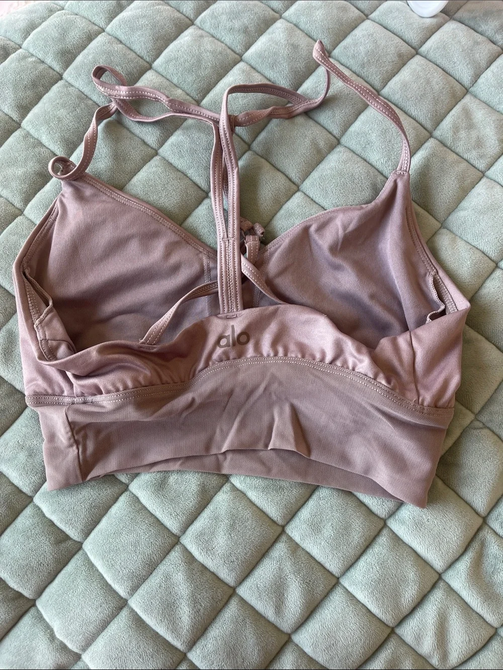 Alo Everyday Comfort Strappy Bralette in Dusty Mauve